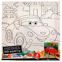 УЦЕНКА Холст д/росписи  MULTIART "Красная тачка" 15*15см CANV15X15-REDCAR