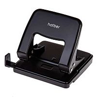 Дырокол  25л. ХАТ "Record" DP_092224 чёрный,метал.,с линейкой