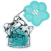 Скрепки 28мм  40шт. ФЕНИКС "Котёнок в коробке" 71496 мятный,металл.,ПВХ,пакет ПВХ