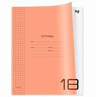 Тетрадь 18л. (клетка) BG пластик.обл. "UniTone. Neon оранжевый" 06112