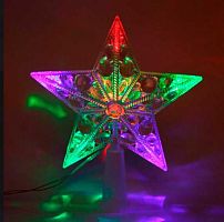 Верхушка для ёлки светодиодная LED 10л. Звезда. Фантазия мини, 15см 196-105