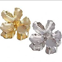 Заколка-краб д/волос "AKS-DesignPRO-Цветок" 789-947 золото,хром