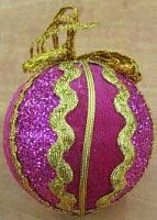 Новогоднее украшение елочное "Шар" розово-золотой 7см., полимер. 69832