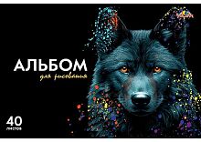 Альбом для рис.40л. АППЛИКА "Дикий зверь" С1042-40 цв.мел.обл.,уф-лак
