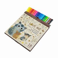 Фломастеры 18цв. BV "Love Me. Котики.Счастье" 32-0077 вент.колп.,к/к