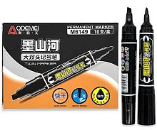 Маркер перм. INTELLIGENT Aodemei DI-408 чёрный,двустор.,1-6мм