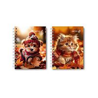 Записная книжка А6  80л. SVETOCH спираль "Осенние модники" ЗК221 (01588) тв.обл.,глянц.лам.