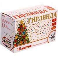 Гирлянда д/дома 125-018 белый,16м,180л.,LED,прозр.пров.,8реж,IP-20,соедин.