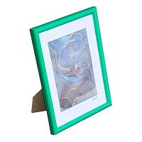 Фоторамка пластик 15*21см Радуга зелёный с ножкой,ширина багета-12мм