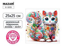 Мозаика алмазная MAZARI "Кошка" M-12658 част.выкл.,25*25см,подрамн.