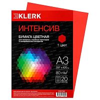 Бумага А3 д/офисной техники КЛЕРК  20л. интенсив красная 242759 80г/м2