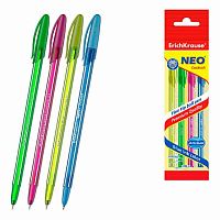 Набор шар. ручек  4шт. EK Neo Stick Cocktail 43729 синие,0,7мм,Super Glide Technology