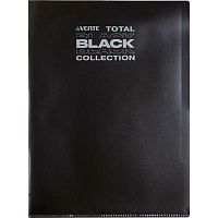 Папка-уголок А4 deVENTE "Total black" 3074321 3отд.,непрозр.,чёрная с рис.,180мкм