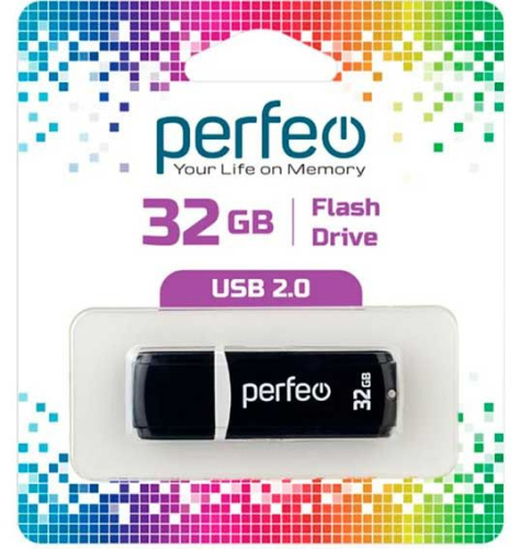 Флеш-драйв32Гб Perfeo C02 Black