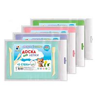 Доска для лепки А4 ПЧЕЛКА ДЛ-042 "Нежный микс" с бортиком и стеками