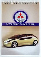 СБ Блокнот А5-  64л. (верх.спираль) пластик прозр. "Офисный" (Mitsubishi)142х200