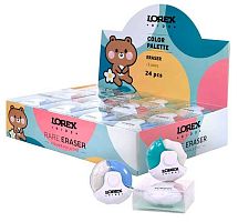 Ластик LOREX "Kids rare color pallete" LXKESRRD-CPL терм.рез.,51*53*21мм,фигурy.,пласт.футл.,асс.