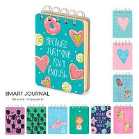 Блокнот А7 108л. BV спираль "Smart Journal. Микс-2" 3-559/02 тв.обл.,лин.,беж.бум.,асс.
