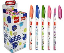 Ручка масл. шар. ELLOTT "Питомцы" MD-96 синяя,игольч.,0,7мм,асс.
