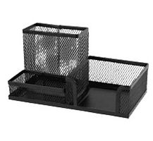 Подставка д/пиш.принадл. deVENTE 4104720 20*10*10, 3 секции, метал., черная