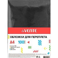 Обложка д/переплёта deVENTE А4 150мкм 100л. 4121504 прозр.чёрный,пластик ПВХ