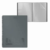 Папка с вкладышами/ 20 EK А4 "Megapolis" 49956 спираль,серая