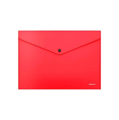 Папка-конверт на кнопке А4 EK "Fizzy Classic" 50175 красная,непрозр.,пластик,140мкм