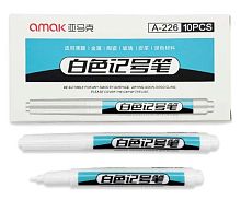 Маркер перм. INTELLIGENT MK-1 белый,конич.,1мм