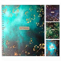 Тетрадь 48л. (клетка) 170*203 Полином спираль "Gold Floral Pattern" 3200-48