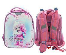 Ранец школьный INTELLIGENT "Девочка и сакура" DA-55561 анатом.спинка,40х30х18см,2отд.,карм.,роз.