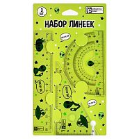 Набор геом. ФЕНИКС (3предм.) "НЛО" 59974 (линейка 16см,трансп.10,5*5,6см ,треуг.12*7см)