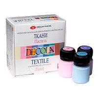 Краски по ткани  9цв. 20мл ЗХК "Декола. Пастель" 41411885 акриловые