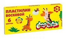 Пластилин  6цв., 90гр. Каляка-Маляка ПВКМ06 восковой,со стеком