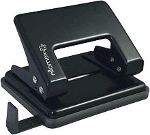 Дырокол  20л. ATTOMEX 4020306 металл. с линейкой, черный, к/к