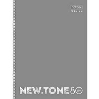 Тетрадь 80л. (линейка) А4 ХАТ спираль Premium "Newtone Pastel Серый жемчуг" 05054 глянц.лам.,перфор.