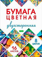 Бумага цв. двухстор. А4 16л.  8цв. ХАТ "Мозаика" 16Бц4_28171 "ECO"