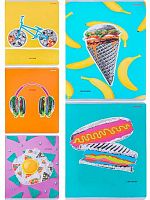 Тетрадь 48л. (клетка) Проф-Пресс "Коллаж и фастфуд" 48-2430 цв.мел.обл.,лён