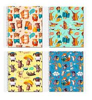 Тетрадь 48л. (клетка) 170*203 Полином спираль "Fanny Pattern" 2907-48 выб.уф-лак,асс.