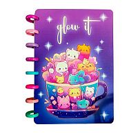 Записная книжка А5 100л. КОКОС "Animals" 251893 пластик.обл.,на кольцах,выб.лак,клетка