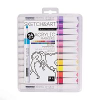 Маркеры акрил. 24цв. BV "SKETCH&ART" 22-0127 кругл.,пулевидн.1-3мм