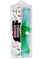 Набор геом. АППЛИКА (4предм.) С3544-06 (линейка 20см,2треуг.,трансп.) пластик.