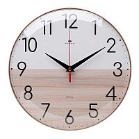 Часы настенные "Текстура дерева. Рубин" 2526-004 круг,основ.беж.,d=25см