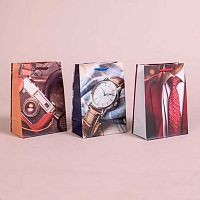 Пакет подар. Микрос 14*20см Мужской Ч55802 лам.,матовый микс