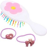 Набор расчёска массажная детская + 2резинки "Мила. Ромашка" белый 215-918
