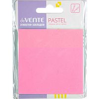 Самоклеящиеся этикетки-закладки deVENTE 76*76мм,50л. "Pastel" 2011450 розовые,пластик.,прозр.