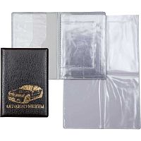 Автодокументы deVENTE 1011300 чёрный.,пухлый,экокожа,фольга,93*133мм