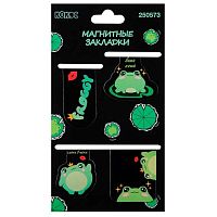Закладки магнитные КОКОС "Frog style" (4шт) 250573 картон,25*55мм