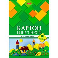 Картон цв. мелов. А4 10л.10цв. ХАТ "Геометрия цвета. Домики" 25051 в папке