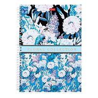 Тетрадь 80л. (клетка) А4 ХАТ спираль "Floral collection" 29683 многоцв.срез,гл.лам.,тв.обл.