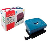 Дырокол  20л. deVENTE "Trend" 4020507 пластик,с линейкой,пепельно-синий,к/к